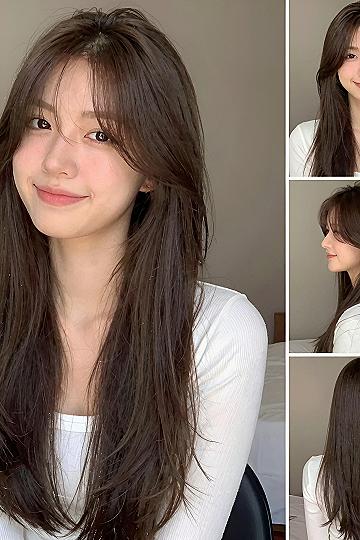 Pairing Long Curtain Bangs With A Straight Cut