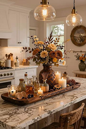 Creating an Autumn Floral Centerpiece for Your Kitchen Island