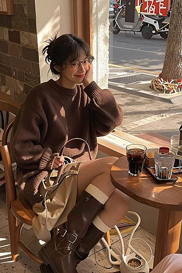 Pairing Brown Suede Boots with a Cozy Knit Sweater