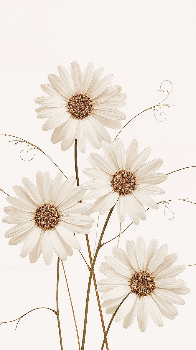 Minimalist Floral iPhone Wallpaper: Chic Neutral Photo Background