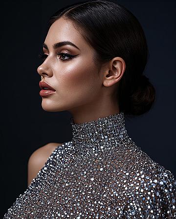 High-Fashion Glamour: Classy Updo & Stunning Wedding Makeup