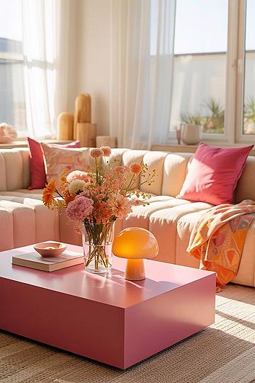Dopamine Decor: Colorful Apartment Living Room Ideas with a Beige Couch