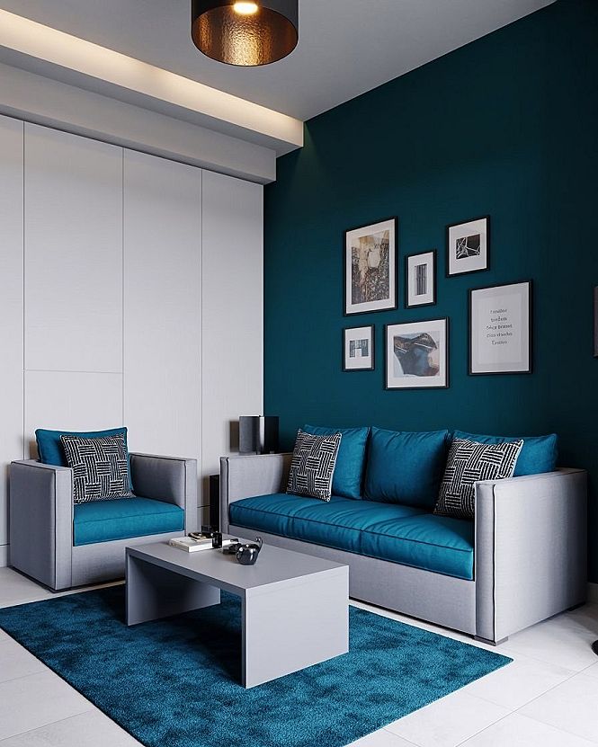 Small Living Room Ideas: Blue Pop & Smart Decor Solutions