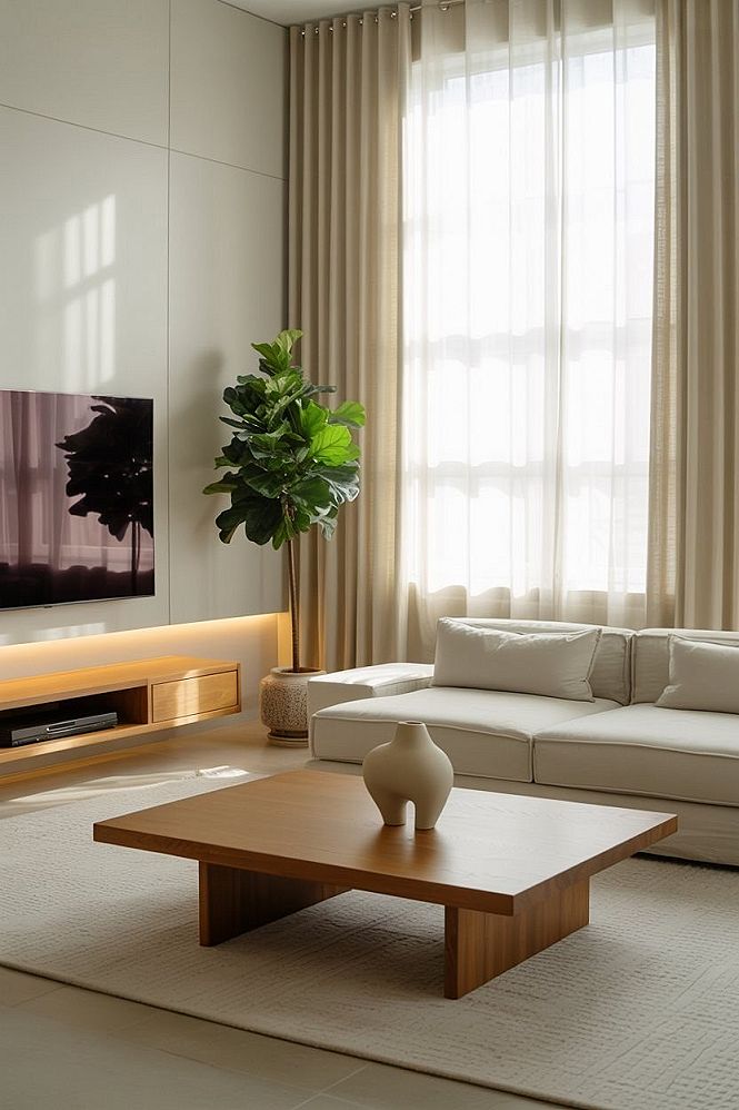 Simple Modern Living Room: Mid-Century Decor & Minimalist Design