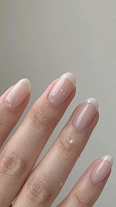 Minimalist Milky White Gel Nails for Brides
