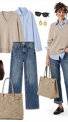 Layering A Button-Down Shirt Under A Cozy Sweater