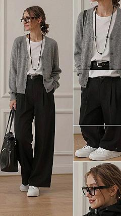 Styling an Oversized Cardigan with Wide Leg Pants