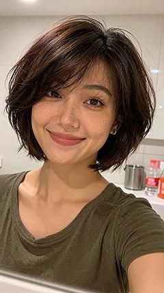 Styling a Tousled Bob with Side Swept Bangs
