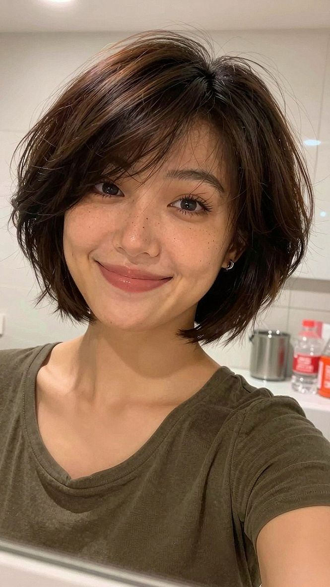 Styling a Tousled Bob with Side Swept Bangs