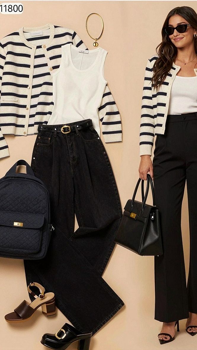 Pairing a Burgundy Blazer with Striped Tops and Trousers
