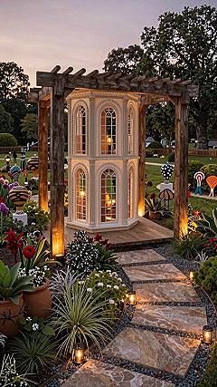 Architectural Window Pane Privacy Screens for Pergolas