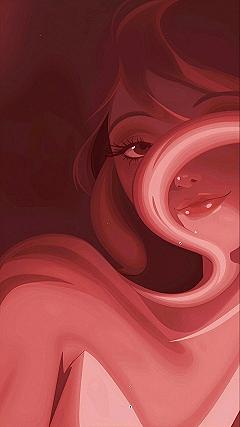 Styling Illustrated Character Phone Wallpapers in Red