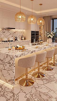 Creating an Open Concept Blue and White Kitchen and Living Space