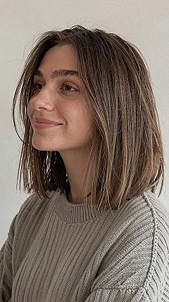 Short Bob Haircuts with Mocha Balayage Tones