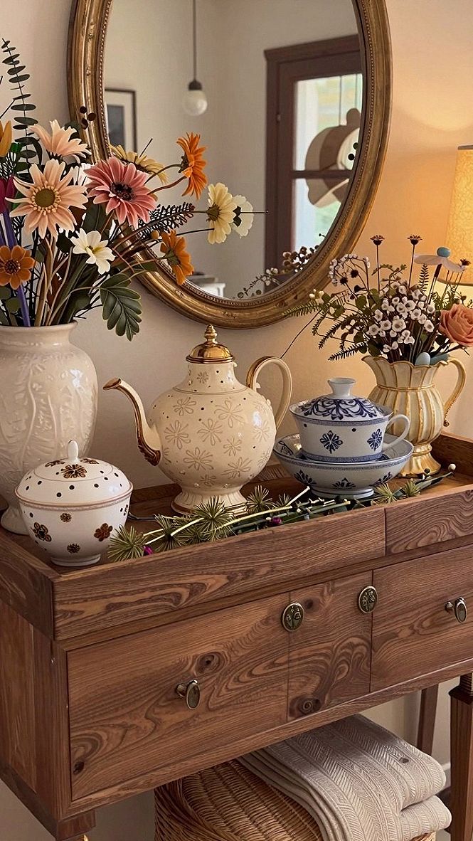 Styling a Coffee and Tea Station with Seasonal Accents
