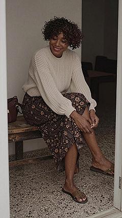 Styling Cozy Knit Sweaters With Flowing Midi Skirts