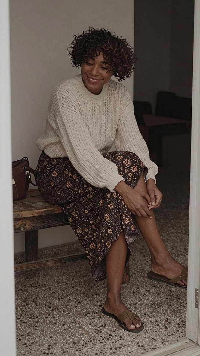 Styling Cozy Knit Sweaters With Flowing Midi Skirts