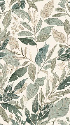 Minimalist Leaf Wallpaper: Tranquil & Sophisticated Home Decor