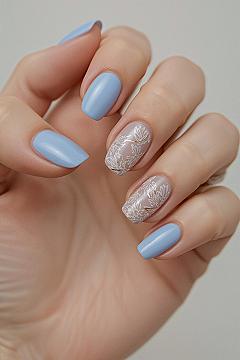 Elegant Spring Nail Art: Classy Blue Nails for 2026