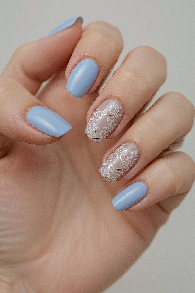 Elegant Spring Nail Art: Classy Blue Nails for 2026