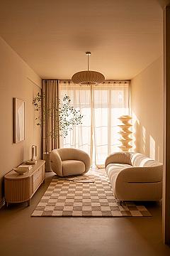 Cozy Minimalist Living Room: Smart Lighting for Small Apartments