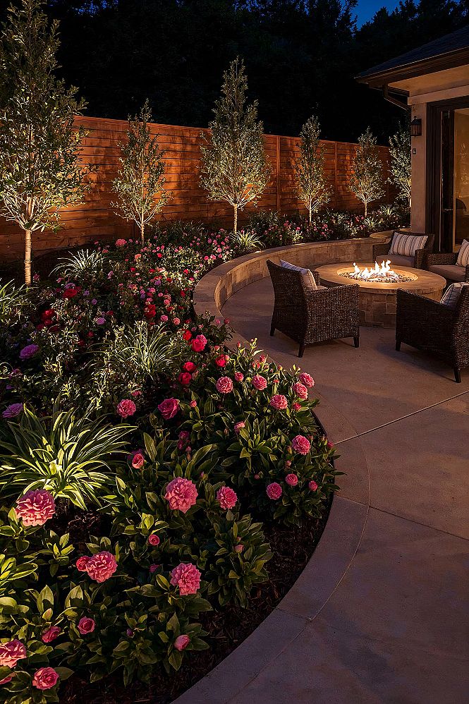 Landscaped Garden with Fire Pit: Cozy Evenings in Your Dream Backyard
