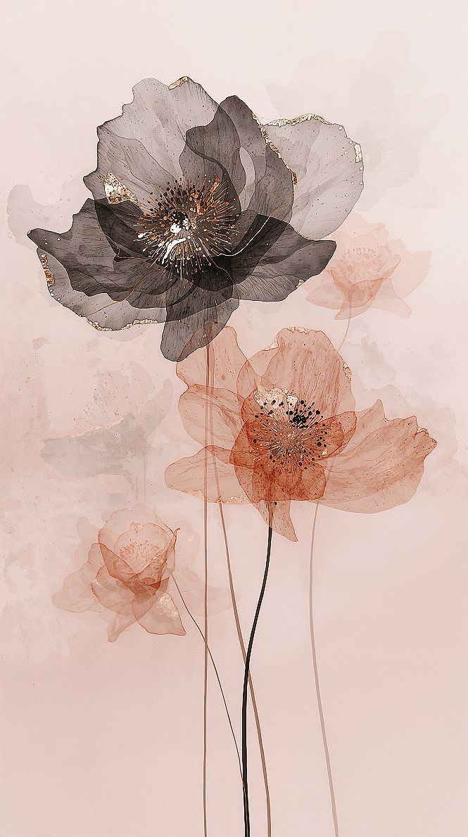 Abstract Pink Floral Art: Chic Garden Home Decor Wallpaper