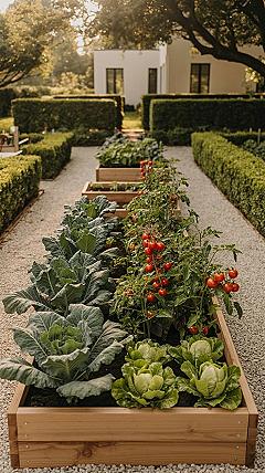 Stunning Raised Garden Bed Backyard Layouts & Garden Paths