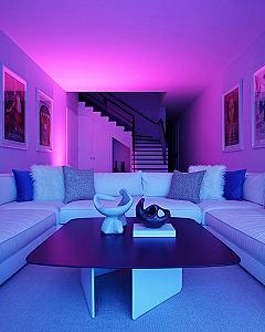 Aesthetic Home Interior: Cool Living Room Ideas with LED Ambiance