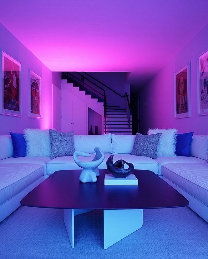 Aesthetic Home Interior: Cool Living Room Ideas with LED Ambiance