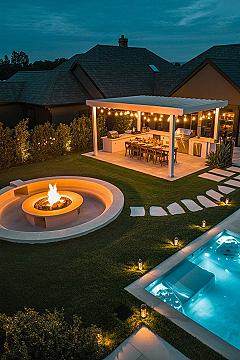 Dream Patio Design: Outdoor Kitchen, Hot Tub & Fire Pit for Ultimate Entertaining