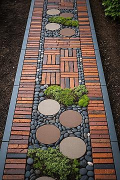 Creative Mosaic Garden Path and Brick Walkway Ideas