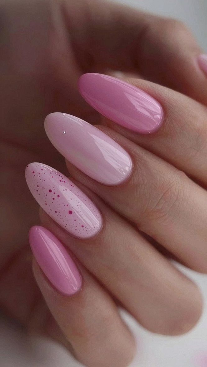 Choosing Between Solid Pink Gel Polishes and Speckled Nail Art