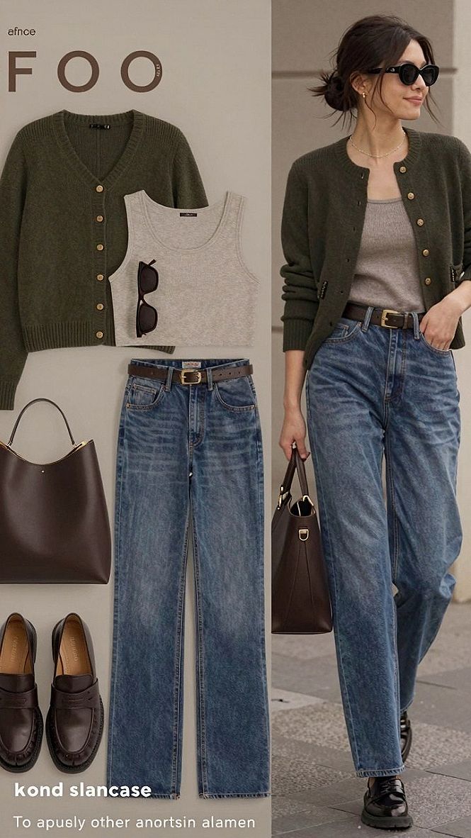 Choosing the Right Olive Cardigan and Jeans Combination