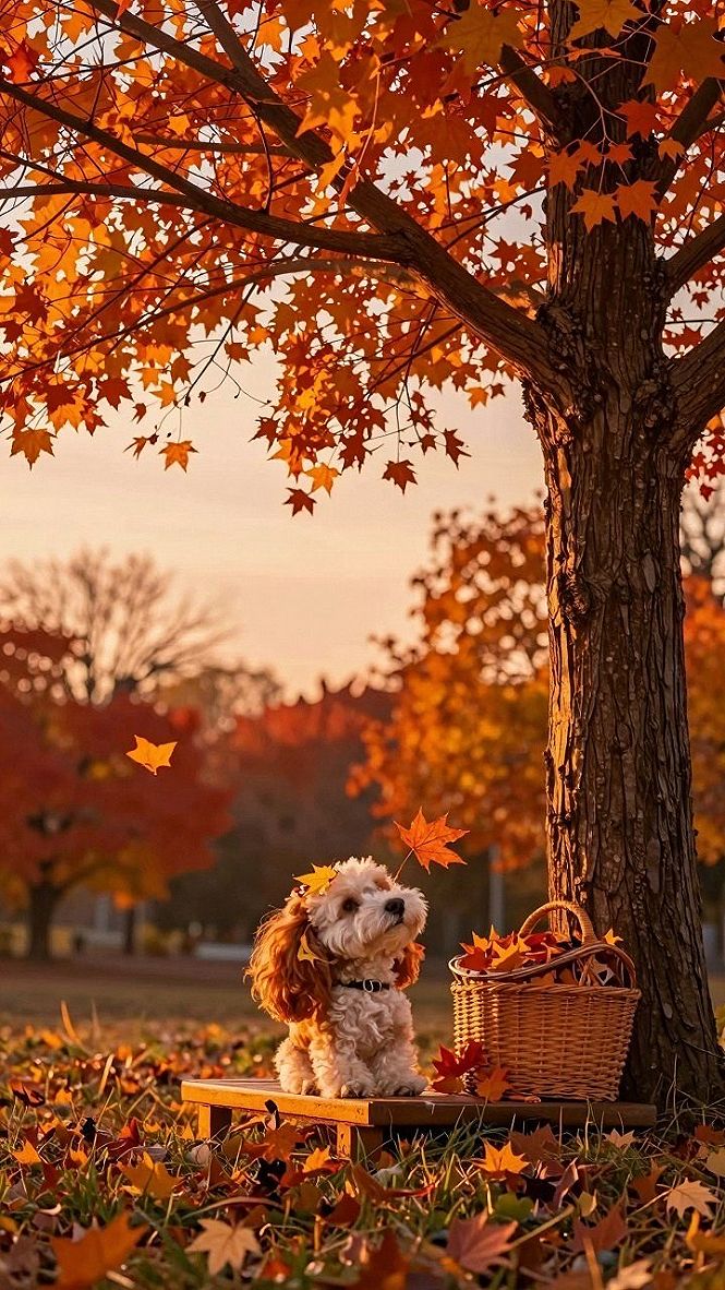 Choosing Cozy Puppy and Fall Foliage Wallpapers