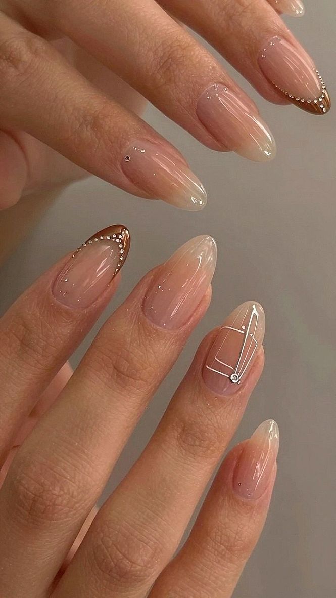 Choosing Between Rhinestone Accents and Gradient Ombre Mocha Nails