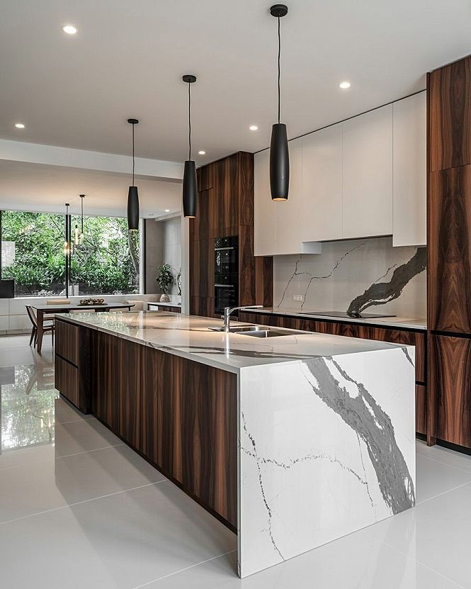 Super Modern Kitchens: Achieve Luxury with a Waterfall Island Design