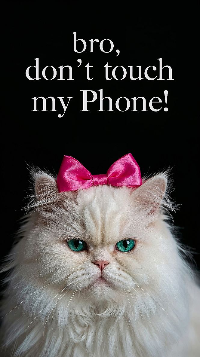 Funny Cat Wallpaper Aesthetic: 'Don't Touch My Phone!'