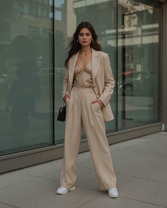 Neutral Chic Work Ensemble: Modern Elegance & Outfit Chic
