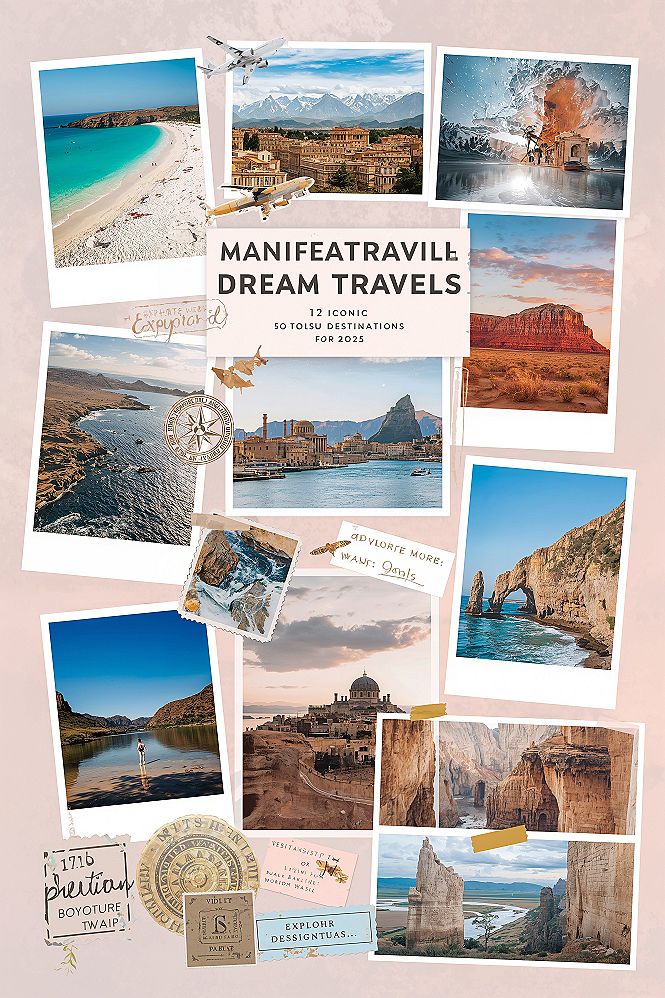 Travel Manifest Template: Stunning Nature Photography for Your Vision Board