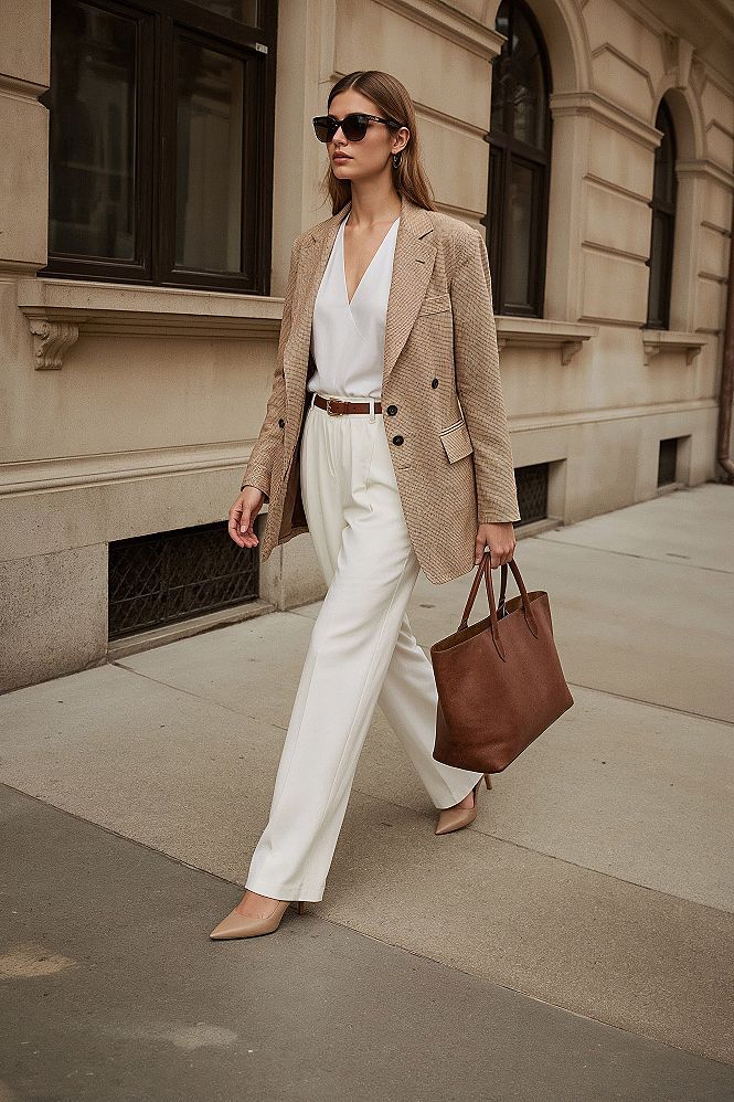Polished Office Fashion: Executive Beige Blazer Looks for Work
