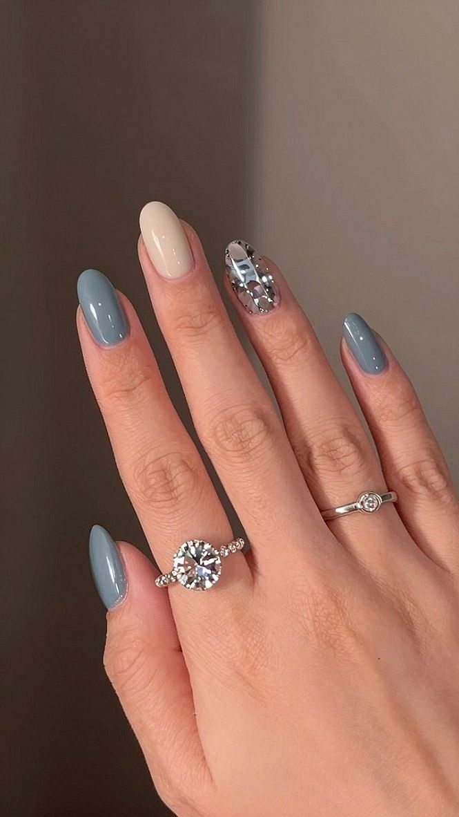 Mix and Match Pastel Gel Nails With Statement Foil Accents