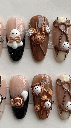 Applying 3D Bear and Animal Press On Nails Safely