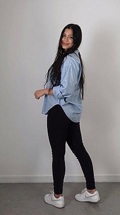 Styling a Blue Button Down Shirt with Black Jeans