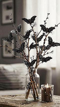 Hanging Bat and Twig Wall Displays for Halloween