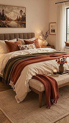 Incorporating Cozy Autumn Textiles and Blankets