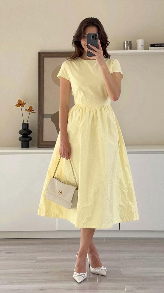 Adding Bright Yellow Midi Dresses to Your Wardrobe