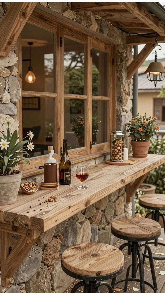 Built-In Bar Counter Pergola Privacy Screens