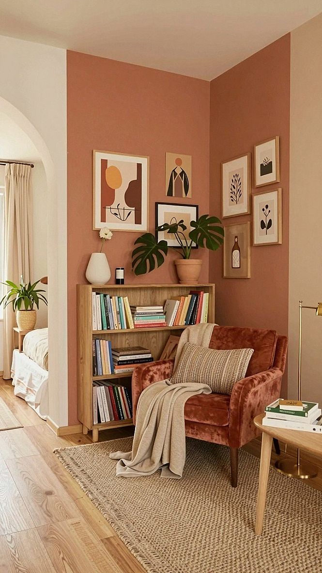 Styling a Cozy Reading Corner With Terracotta Paint