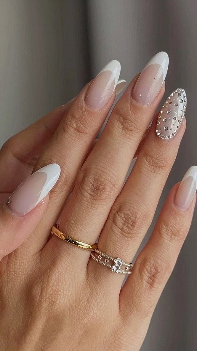 Pairing Milky White Chrome With Classic French Tips